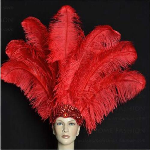 Wholesale!10pcs/lot Ostrich feather 55-60cm/22-24inch red color ostrich plumages plumes for wedding decoration performances