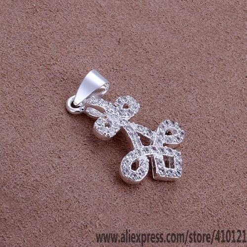 P308_2 Lucky Charm Silver Color Pendants For Women Jewelry Necklace Girl Lady Accessories Fashion Pendant/fonaofua Cgjakxqa