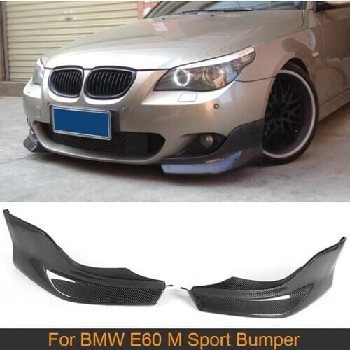 Car Front Bumper Splitters Apron for BMW E60 M Sport Bumper 2006 - 2010 520d 520i 523i 525i 530i Carbon Fiber Front Splitters