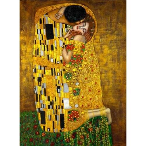 Gustav Klimt Kiss Abstract Picture Art Film Print Silk Poster Home Wall Decor 24x36inch