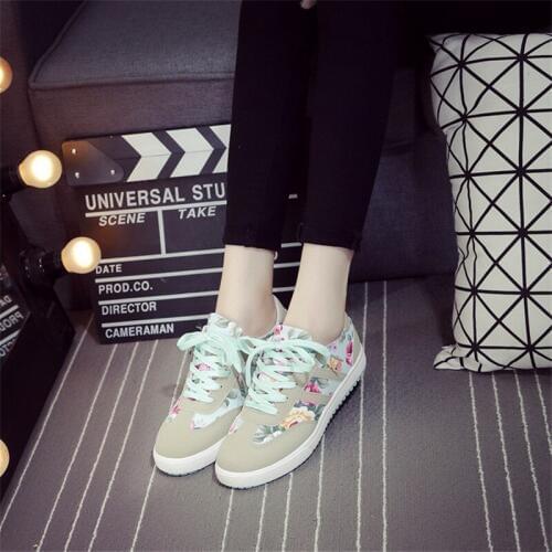 35-42 Canvas Sneakers Femme Flowers Casual Shoes Women Flat Sneakers Woman Trendy Sneakers Vrouw Platform Shoes Womens Trainers