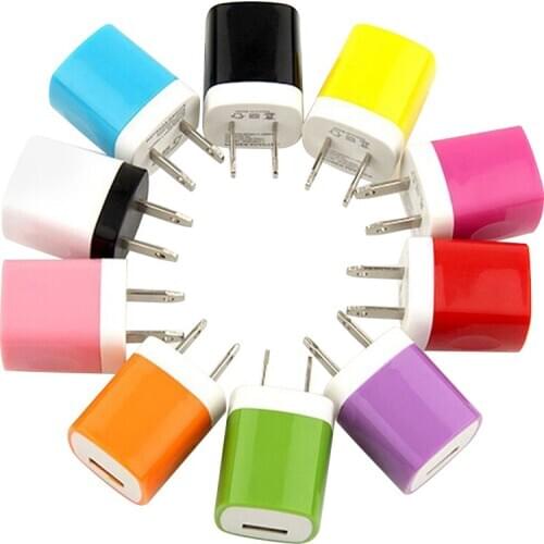 5V 1ACube Rectangle style US Plug wall Charger AC Power Adapter Home Charger for iPhone 5 5c 5s 6 4 4S 3GS 3 for iPod 500pcs