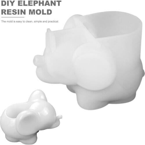 Silicone Mold DIY 3D Elephant Resin Mould Epoxy Mirror Three-dimensional Storage Mold Decoration Animal Mould
