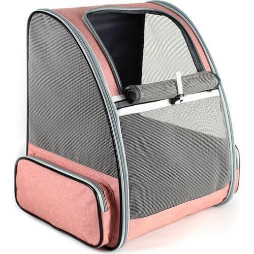 Foldable Pet Dog Carrier Bag Portable Breathable Mesh Zipper Double Shoulder Backpack For Small Dog Cat Travel Hiking Supplies