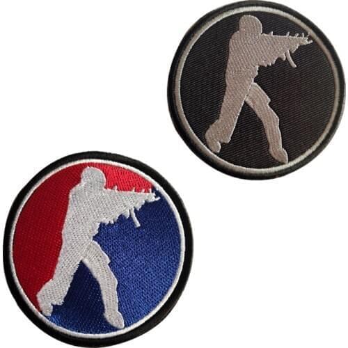 T-N Embroidered Velcro Armband CS Game Badge Custom Patches Army Tactical Military Fan Clothes Bag Backpack Sticker Round 7cm