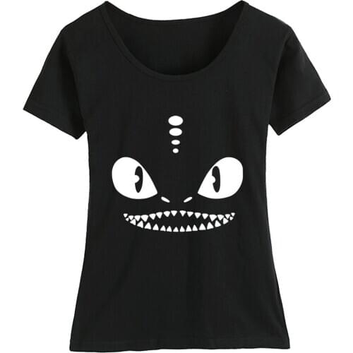 Toothless Night Fury How To Train Your Dragon Hiccup Girl Woman Cotton Short Sleeve T Shirt Summer Couple Clothes ZIIART