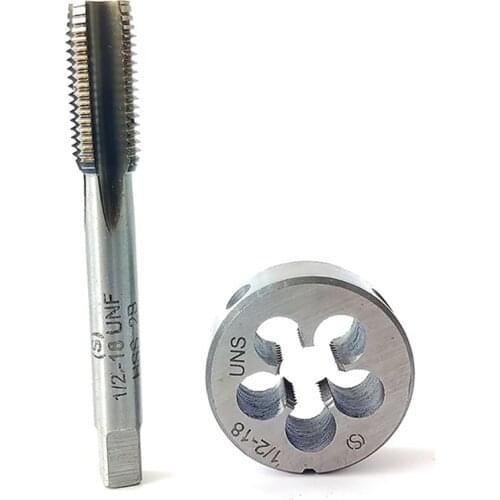 1/2-18 Tap And Die Set, Machine Thread Tap And Round Thread Die Right Hand HSS Taper