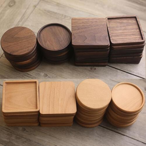 1PC Wood Coasters Placemats Decor Square Round Heat Resistant Drink Mat Home Table Tea Coffee Cup Pad Wholesale Home Decor Hot