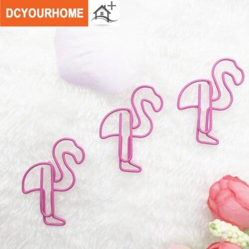 10PCS/20pcs Girl Soft Cute Powder Mini Shaped Pin PET Environmental Protection Material Color Flamingo Paper Clip
