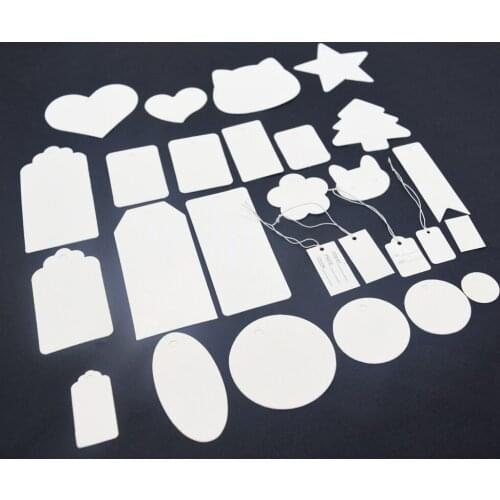 10Pcs white DIY Kraft Paper Tags Scalloped 20 shapes Optional Christmas Wedding Favour Party Gift Card Label Blank Luggage Tags