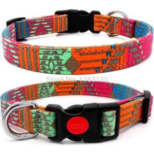 24pcs/lot Nylon Dog Collar Buckle Puppy Adjustable Collar for Dog Cat Small Medium Large Dog Clip Collar
