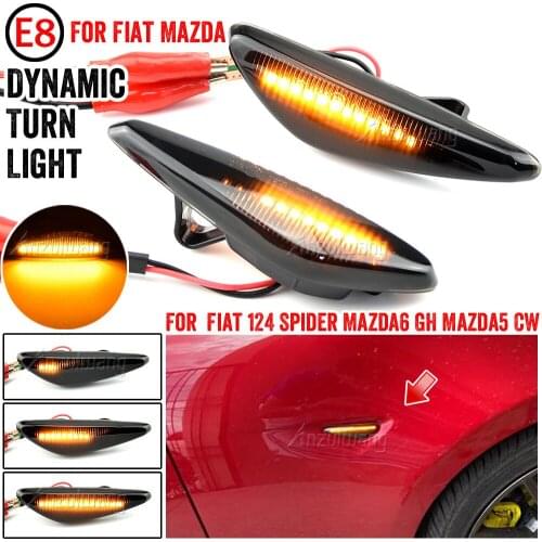2X Dynamic Led Side Marker Turn Signal Indicator Flasher Winker Repeater Light Lamp FIT For Fiat Abarth 124 Spider MAZDA5