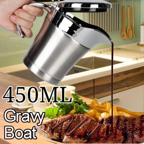304 double stainless steel 450ml sauce pot heat preservation steak sauce cup juice pot