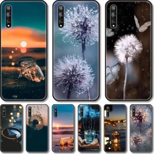 Dandelion and Drift bottle Phone Case For Huawei Y 5 6 7 8 9 A P S Pro 2020 2019 Black Shell Cover