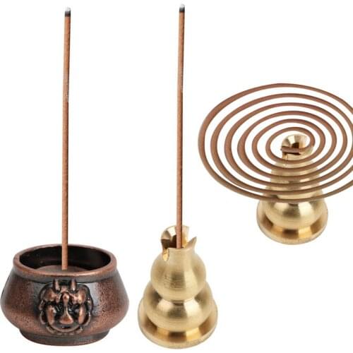 Stick Holder Copper Classical Pattern Home Decors Incense Base Plug Gadgets Incense Burners