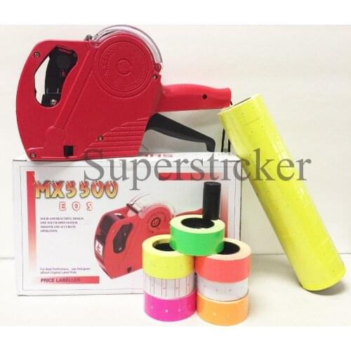 [ Fly Eagle ] MX-5500 EOS 8 Digits Price Tag Gun Labeler Labeller + 5000 Yellow labels +1 Ink