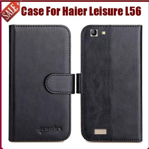 Hot Sale! Haier Leisure L56 Case 6 Colors High Quality Flip Leather Protective Phone Cover For Haier Leisure L56 Case