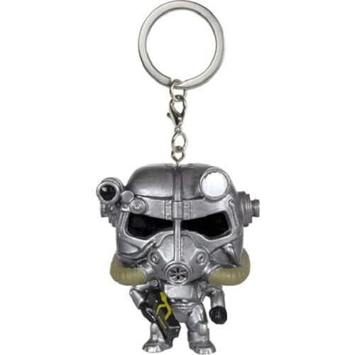 Pocket Fallout Power Armor Keychain Gaming Heads Fallout Action Figures Collectible Model Toys Children Christmas Gifts with Box
