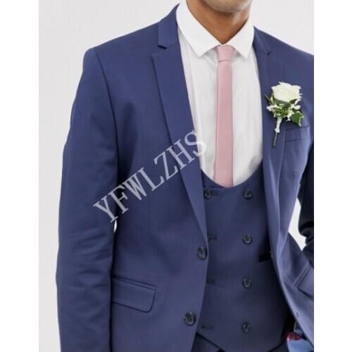 Handsome Groomsmen Notch Lapel Groom Tuxedos Mens Wedding Dress Man Jacket Blazer Prom Dinner (Jacket+Pants+Tie+Vest) A023