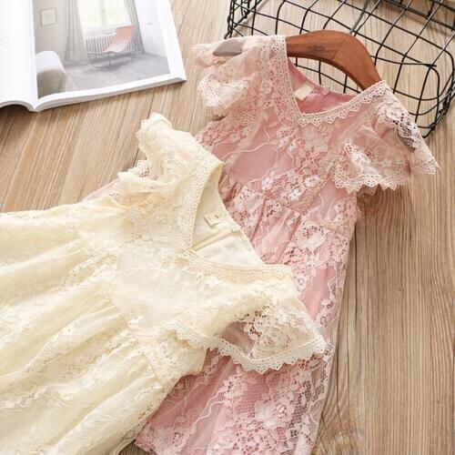 Girls Lace Dress 2019 Children Clothing Summer Casual Style Girls Clothes Princess Dresses For Kids Clothes Baby Girl Cute Dress