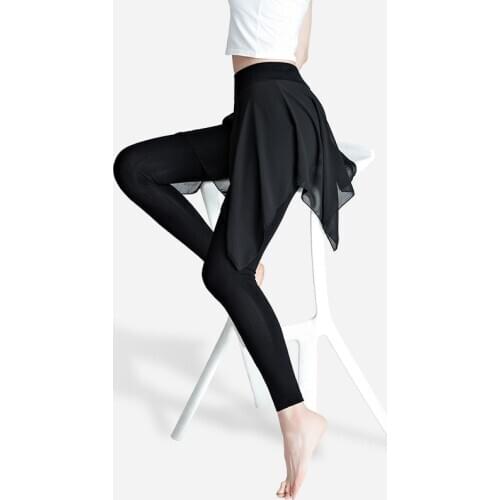 Latin Pants For Adult Dance Practice Dress Skirt+Pant Black Legging Women Ballroom Trousers Yoga Classical Dance Costume BL4152