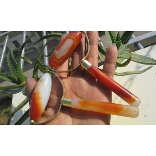 BEST! TOP! 112g 2 Natural Agate Massage stick healing