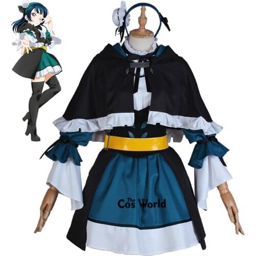 Love Live Sunshine Aqours Hop Stop Nonstop Tsushima Yoshiko Cloak Dress Uniform Cosplay Costumes