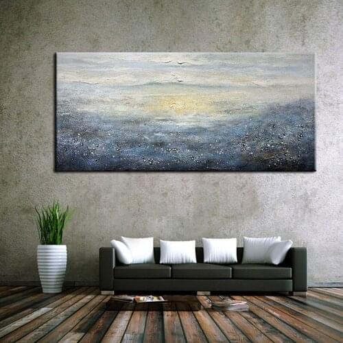 Latest 100% Hand Painted Oil Painting Abstract Design Art Outdoor Sunset Scenery Canvas Wall Pictures Art Large Size No Frame