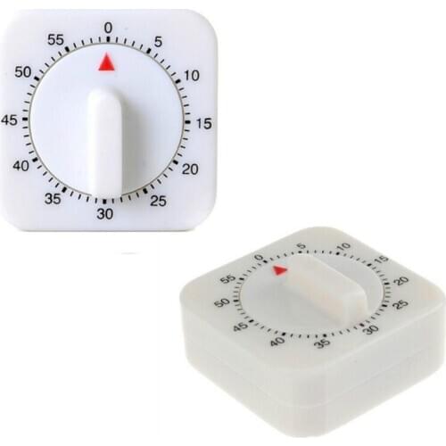 Novelty White Square 60-Minutes Mechanical Timer Reminder Counting For Kitchen