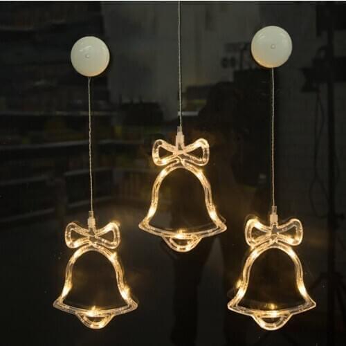 Christmas Ornaments Hanging LED Light Bedroom Decoration christmas decorations for home Window Glass Decor Warm Battery Operated