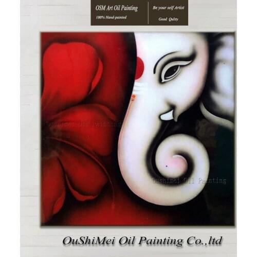 Hand Painted Holy Elephant Painting Impression Animals Paintings on Canvas Painting Hang Picture Home Decor Mascot Oil Painting
