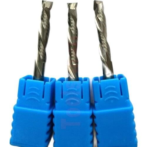 3pcs 4X22mm UP &DOWN Cut Two Flutes Spiral Carbide Mill Tool Cutters for CNC Router, Compression Wood End Mill Cutter Bits