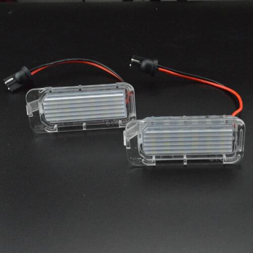2pcs White Canbus 12v LED Number License Plate Light Lamp for Focus 5D/Fiesta/Mondeo MK4/C-Max MK2/S-Max/Kuga/Galaxy