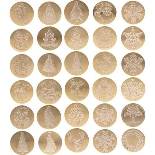 Vintage Sealing Wax Seal Stamp Christmas Themed Designs for DIY Card Gifts Christmas Xmas Decoration