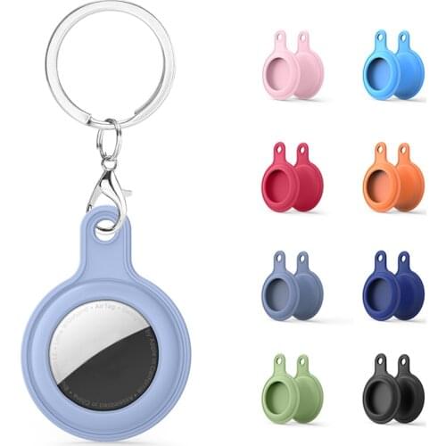 High-quality Durable Solid Silicone Buckle Anti-lost Keychain Protective Cases For Apple Airtags Location Trackers Retainer Case