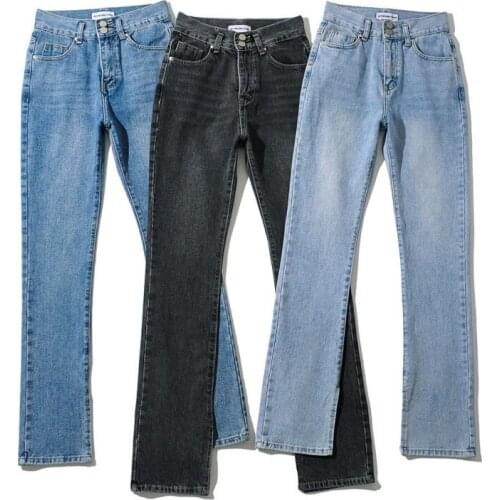 Women High Waist Jeans Plus Size Casual Straight Pants Jeans Washed Boyfriend Jeans