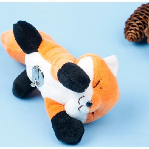 1Pc Mini Cute Little Fox Doll Cartoon Plush Brooch Couple Clothes Pin Boys And Girls Schoolbag Bag Pendant Toy