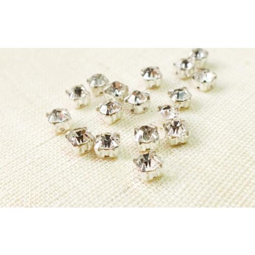 100PCS SEW ON Clear Crystal DIAMANTE Rhinestones A Grade Glass Claw Rhinestone Clear Crystal DIY Clothes Bag craft 4mm-10