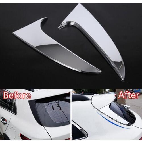 YAQUICKA 2Pcs Car Exterior Rear Tail Window Triangle Cover Trim Styling Stickers For KIA KX CROSS 2017 2018 ABS Accessories New