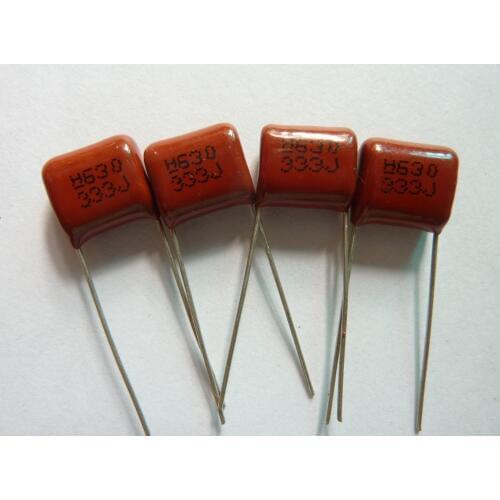 50pcs CBB 333 630V 333J CL21 0.033uF 33nF P10 Metallized Polypropylene Film Capacitor