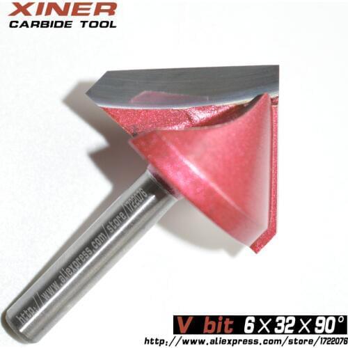 6mm*22/32mm*60/90/120/150degree,Freeshipping,CNC Solid Carbide Milling Cutter,3D V bit,woodworking tool,MDF,PVC,acrylic