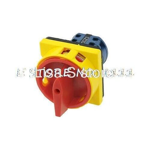 690V 20A 8 Screw Terminals on/off Position Rotary Cam Changeover Switch LW26-20/2GS 64x64mm