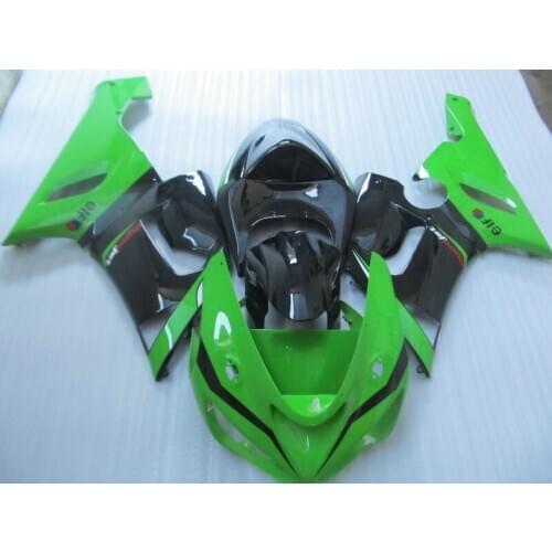 ABS Fairing kits for Kawasaki NINJA ZX 6R 2005 2006 aftermarket zx6r 05 06 green black fairings set HP25