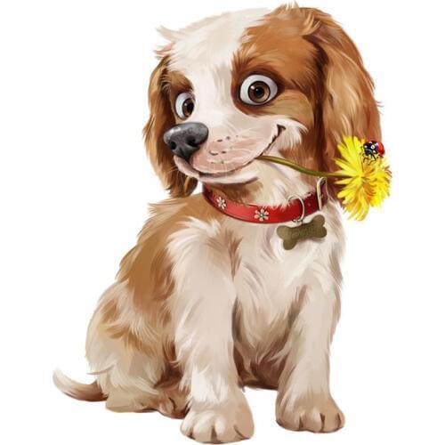 Full Square Round Drill Stone 5D Diy Diamond Painting Embroidery Cross Stitch Christmas Gift Diamant Mosaic Dog Puppy Flower