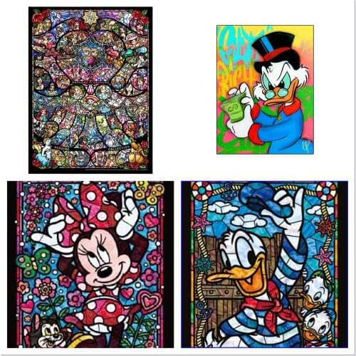 5D DIY Diamond Painting Disney Princess Donald Duck Mickey Diamond Embroidery Full Cross Stitch Kits Mosaic Home Decor
