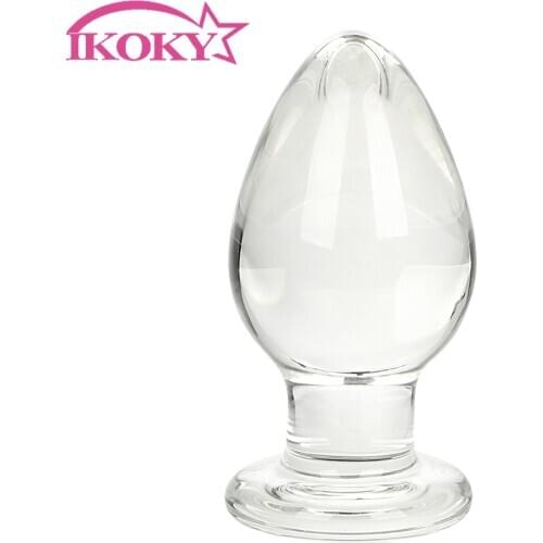 IKOKY Anal Plug Butt Stimulation Prostate Massager Glass Masturbation Erotic Sex Toys for Women Sex Products