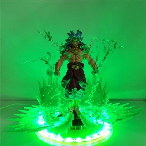 Anime Figures Dragon Ball Z Broly DIY LED PVC Toys Broli Action Figurals Model Doll Collection Brinquedos Lights Set Xmas Gift