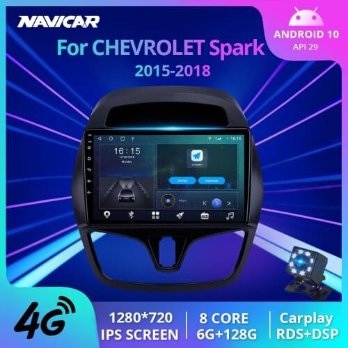 Car Radio For Chevrolet Spark 2015-2018 Android 10.0 IPS Touch Screen GPS Navigation Stereo Bluetooth WiFi+4G Accessories Camera