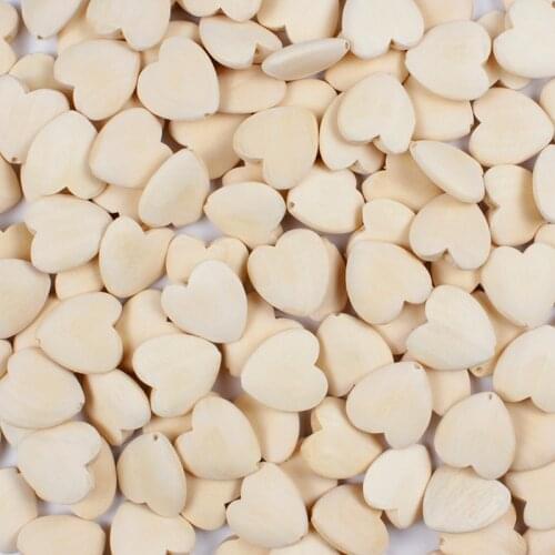 25Mm 10/20Pcs Natural Wood Heart Wooden Beads Charms Spacer Loose Beads for Handmade Diy Jewelry Making Accessories
