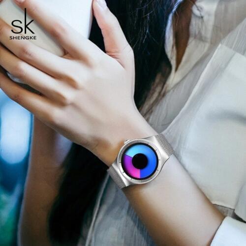 2020 SK Creative Women Quartz Watchbands Luxury Watches Women Fashion Stainless Steel Wrist Watch Ladies Clock Reloj Mujer Gift